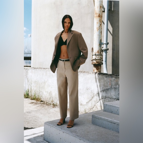 NWT ZARA Culottes with Topstitching High-rise Wide Leg Bloggers Fave. size 29 - Picture 2 of 8